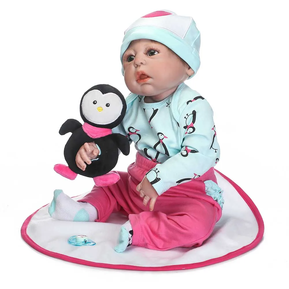 

NPK 22 Inch Lifelike Reborn Newborn Doll Set Silicone Baby Dolls Kit for Kids Playmat Toy Gift AN88