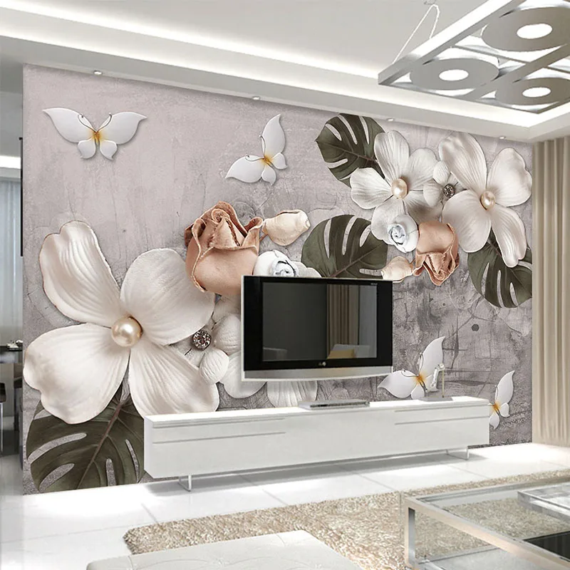 buy Custom 3D Wall Mural Retro Stereo Flower Wallpaper Living Room TV Sofa Gallery Backdrop Art Wall Paper For Walls 3 D Home Decor