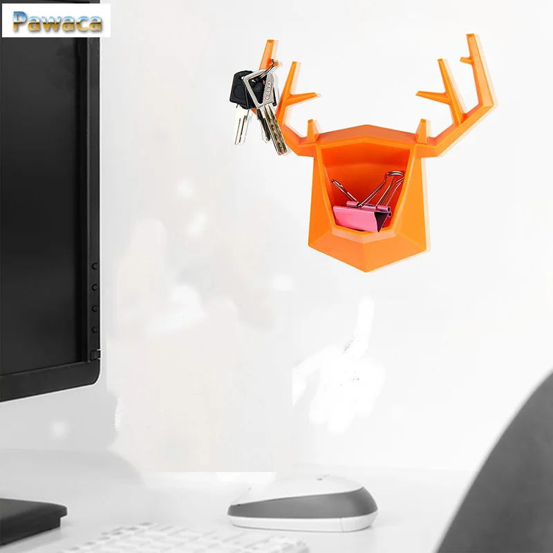 Best Three dimensional Antlers Model Wall Rack Creative Living Room Bedroom Coat Hook Deer Decoration Hat bag key Rack Storage Box
