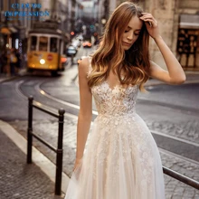 Кружева пляж Бохо свадебное платье линия сексуальное Vestige De Noiva развертки Поезд белое свадебное платье