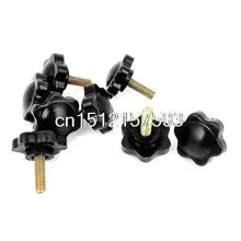 8PCS Star Hardware Clamping Knob M5 x 16mm x 25mm Black