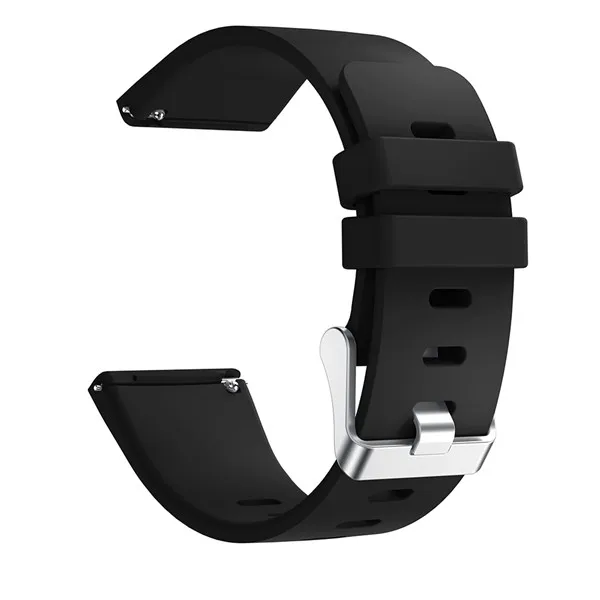 High Quality Soft Silicone Secure Adjustable Band For Fitbit Versa/Versa Lite /versa 2 Band Wristband Strap Bracelet Watch Strap - Цвет: Черный