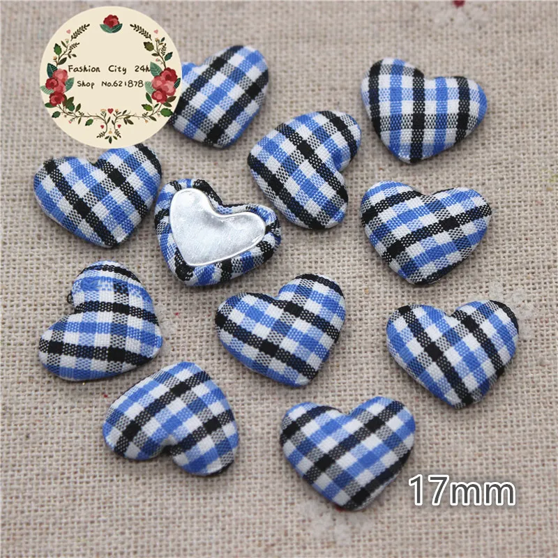 Description Picture 6 of item17mm 50pcs Mix Colors Lattice Fabric Covered Heart Button Flatback Cabochon DIY Decoration Button Scrapbooking,BK1027