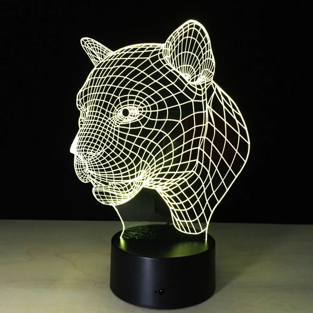 

3D Lamp Visual Light Effect Touch Switch & Remote Control Colors Changes Night Light (Leopard)