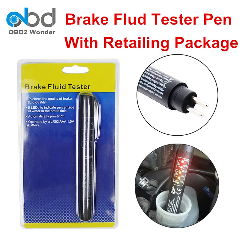 2017 New Digital Brake Fluid Tester Pen 5 LED Display Brake Oil
