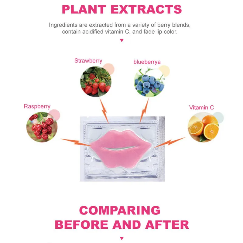 5 шт., красивая супер маска для губ с розовым кристаллом, коллагеновая маска для губ, патчи, увлажняющая эссенция, морщинка, корейская косметика, уход за кожей