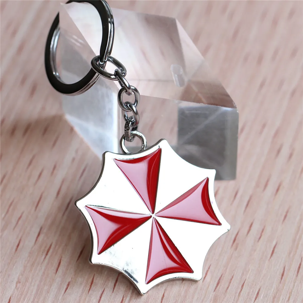 

Classical Movie Resident Evil Keychain Umbrella Design Alloy Keyring Metal Pendant Key Chains Necklace Ann Brera Avira Antivir