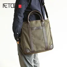 AETOO мужские кожаные холщовые сумки простой большой емкости tot сумка мужская сумка Европа и Европейский раздел
