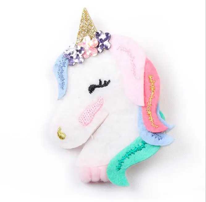 10Pc Hair Accessories Unicorn Hair Band Hair Hoop Handmade Rainbow Headwear Hairband Children's Solid Covered New Year Gift