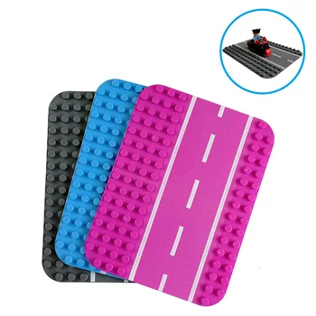 

Big Particle Building Block Base Plate Car Train City Road Traffic Board Highway Baseplate Large Building Block Toy For Children