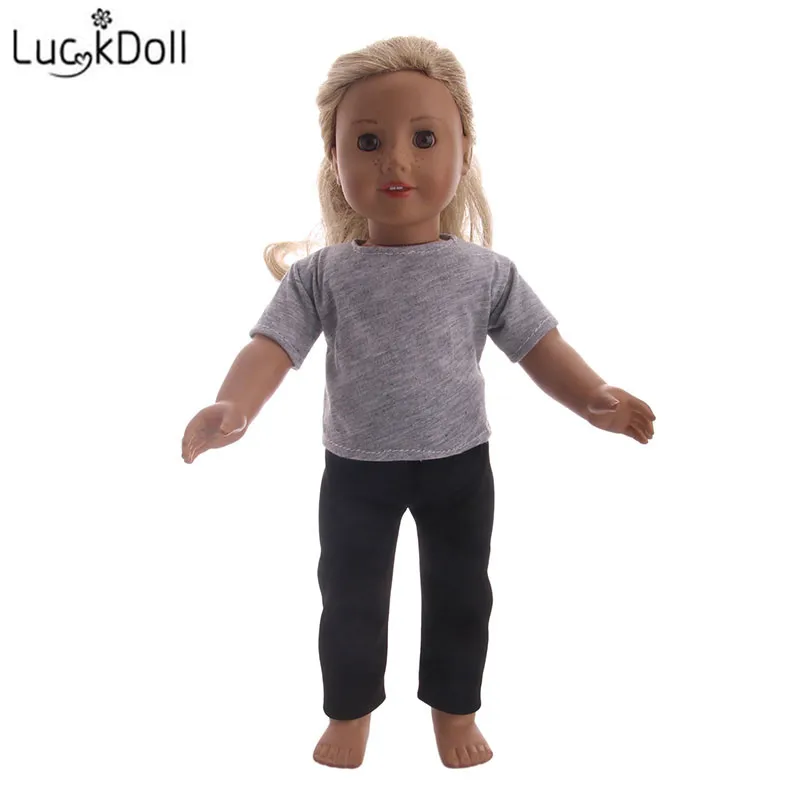 Traje negro informal para muñeca, accesorios de ropa para muñeca americana de 18 pulgadas y 43cm, juguetes para niñas, regalo de cumpleaños