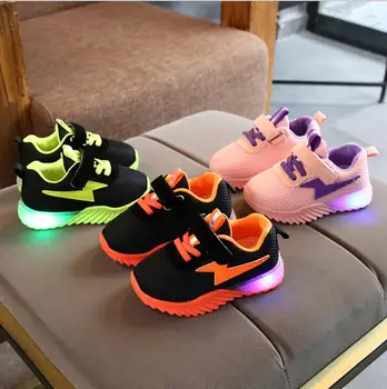 

New Autumn Spring shoes for children LED light shoes baby breathable sports shoes for children soft soles running sneakers