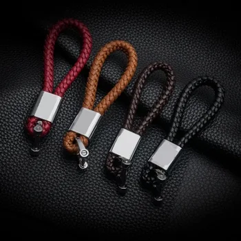 

Business Keychain Braided Genuine Leather Zinc Alloy Car Key Ring For Subaru BRZ XV Legacy Wagon Legacy Outback Forester