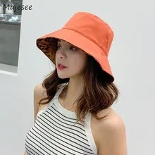 Женские головные уборы с леопардовым принтом; сезон весна-лето; Рыбацкая шляпа; Двусторонняя Корейская версия; женская обувь для отдыха; Универсальная Женская обувь в стиле ретро