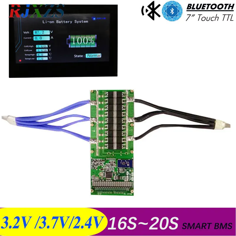 

17S to 20S 160A 2019 new DIY Lifepo4 li-ion smart bms pcm with android Bluetooth app software WITH large current