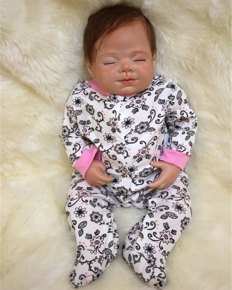 50cm Silicone reborn baby sleeping doll toy lifelike soft body newborn