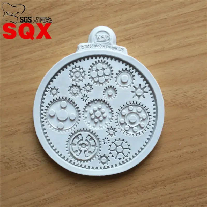 

New arrival Steampunk Mechanical watch Series Cake Border Fondant Mold ,Chocolate Mold for Kitchen Baking Decoration ToolSQ16174