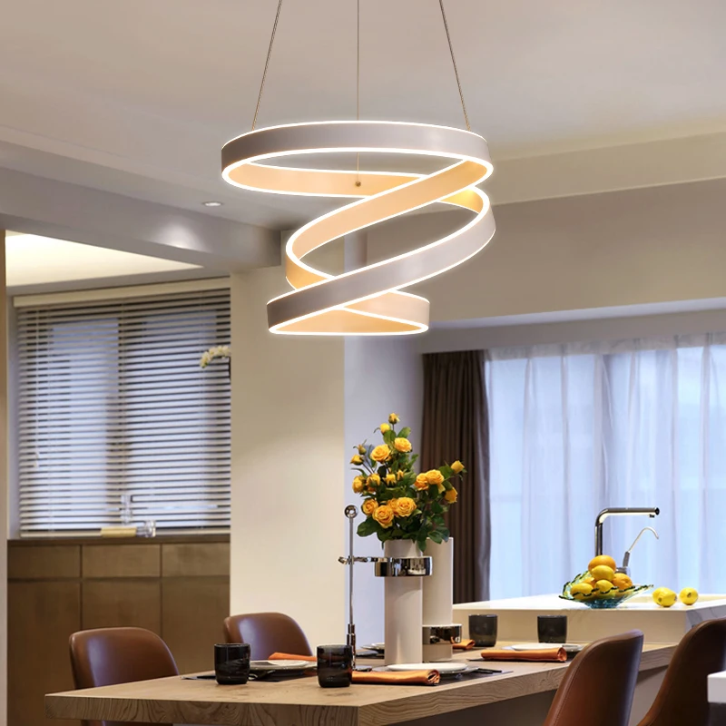 

White modern led pendant lights for living room bedroom dining room Aluminum pendant lamp suspension luminaire light fixtures