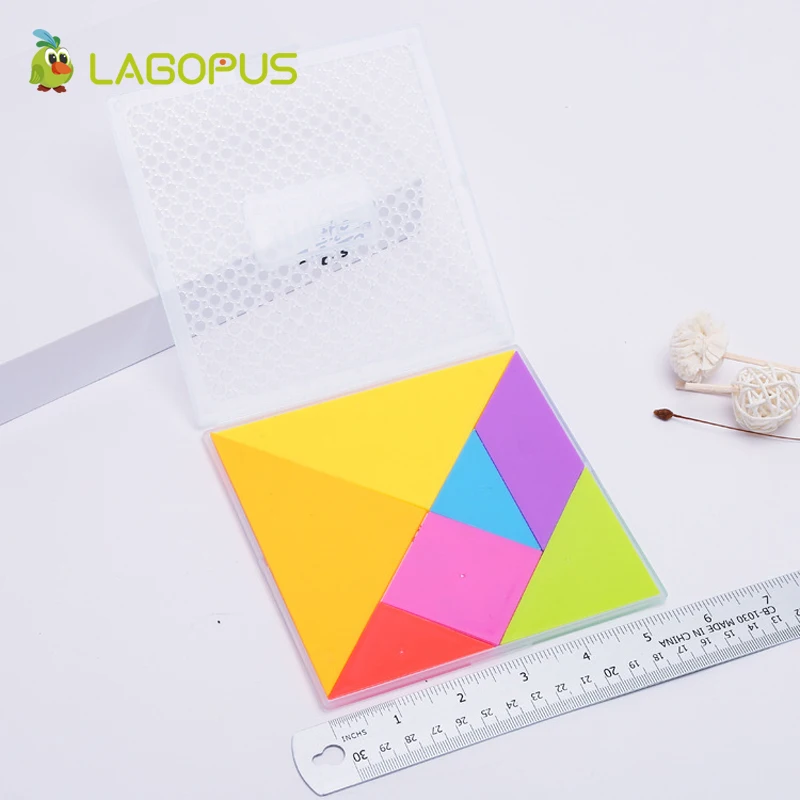 lagopus Tangram 7 Pieces Jigsaw Puzzle Toys for Children Colorful Square IQ Game Brain Teaser Intelligent Educational Toys