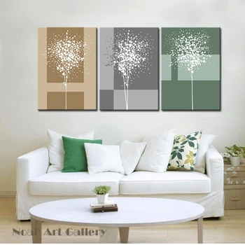 

2016 3 Panels/Set Large Simple Abstract Tree Printing Canvas Artwork Wall Art Picture for Kitchen Room Decoration Unframed