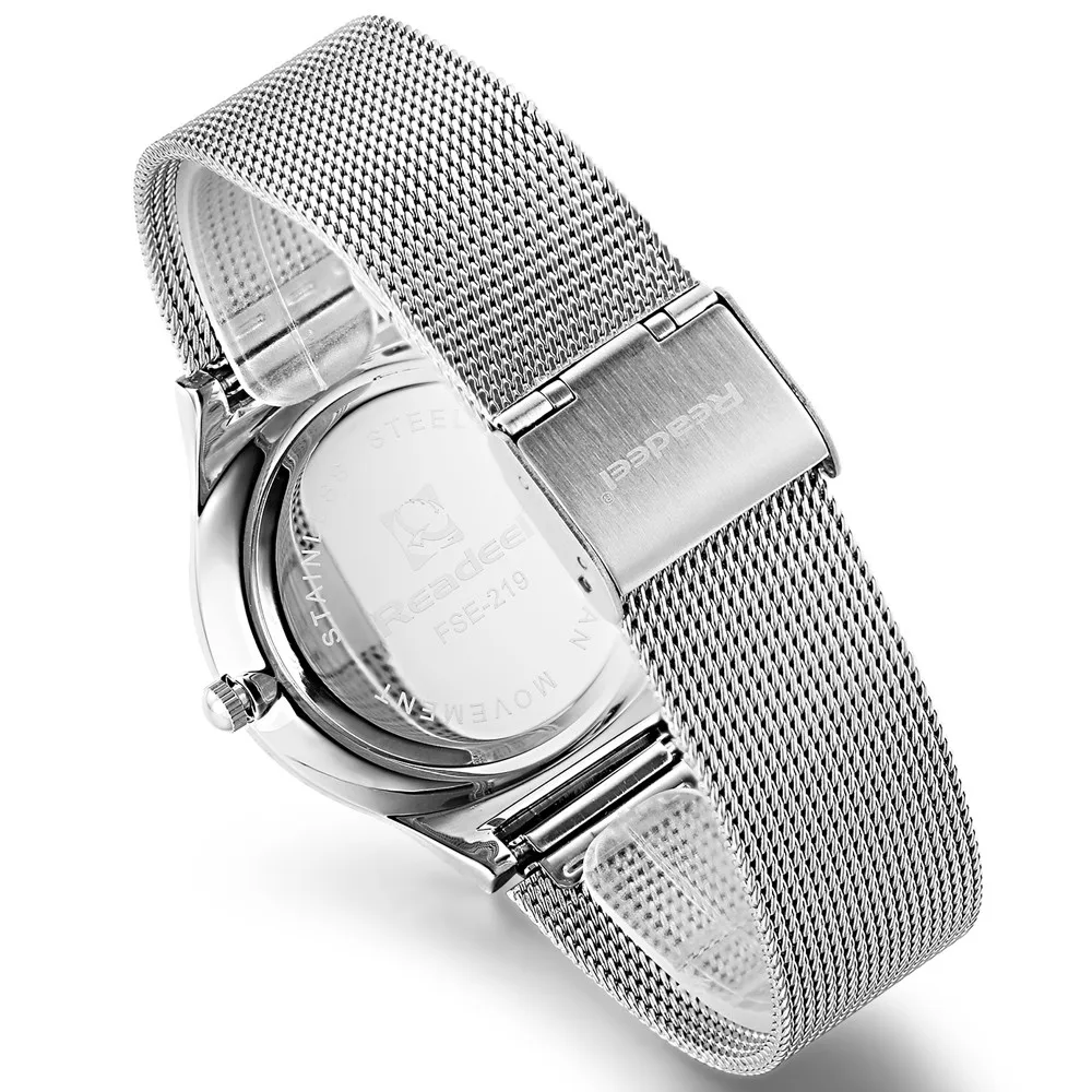 Readeel Топ бренд для мужчин s часы Роскошные Кварцевые повседневные часы для мужчин Нержавеющая сталь сетка ремешок ультра тонкий циферблат часы relogio masculino