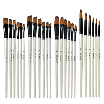 

6pcs/set Nylon Hair Oil Paint Brush Pen Set Wooden Handle Watercolor Acrylic Painting Art Brushes for Artists Painters Beginners