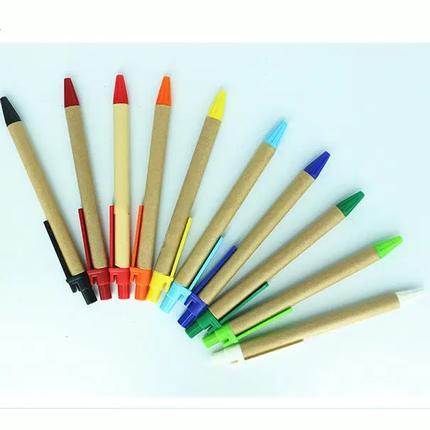 

wholesale 200pcs/lot kawaii ballpoint pen kraft paper press pens for school office writing stationary supplies promotion gift