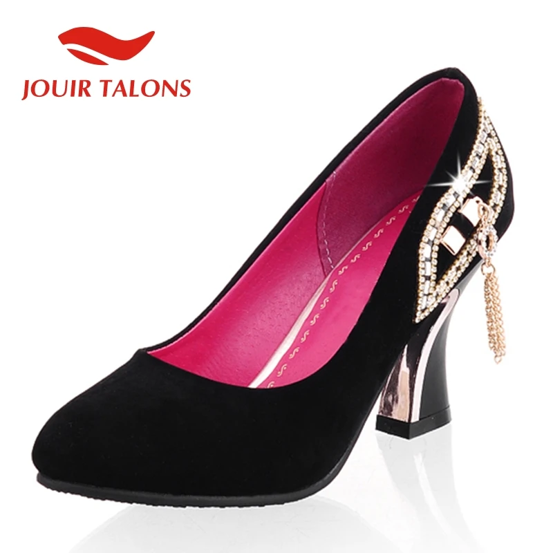 

JOUIR TALONS Best Quality Big Size 31-43 High Heels Crystals Spring Woman Pumps Elegant Date Party Women's Shoes Woman Footwear
