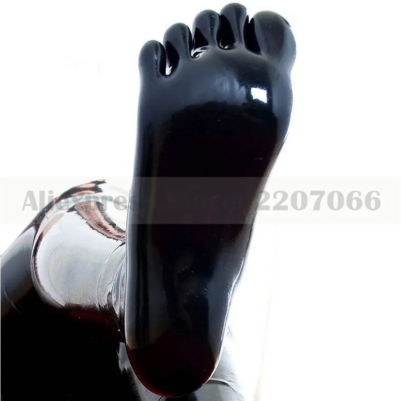 Black sexy male female natural latex short socks 3D mould made rubber five toes sock RLA04801 Black sexy male female natural latex short socks 3D mould made rubber five toes sock RLA04801