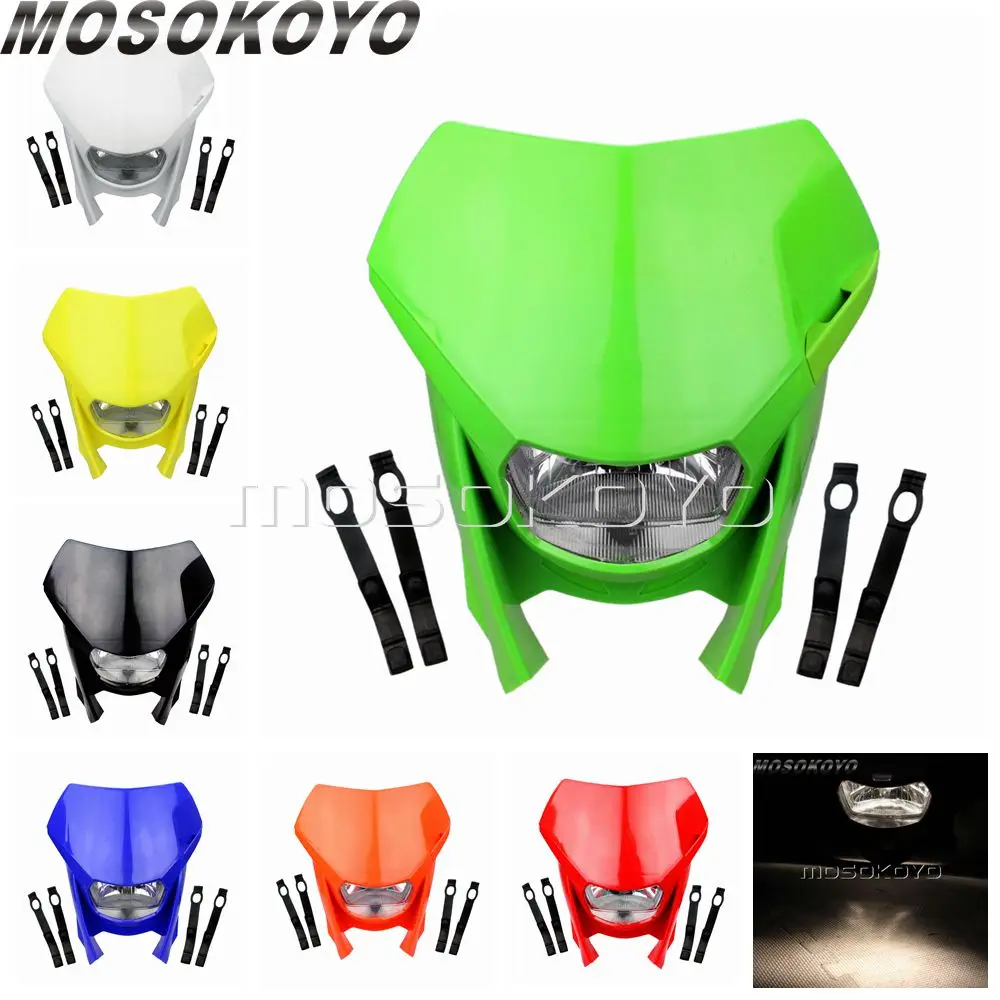 Universal Motorcycle Motocross Offroad Headlight For Kawasaki KX 450 KLX 110 125 150 KLR KDX 250 KXF ZXR ZX Dual Sport Enduro |