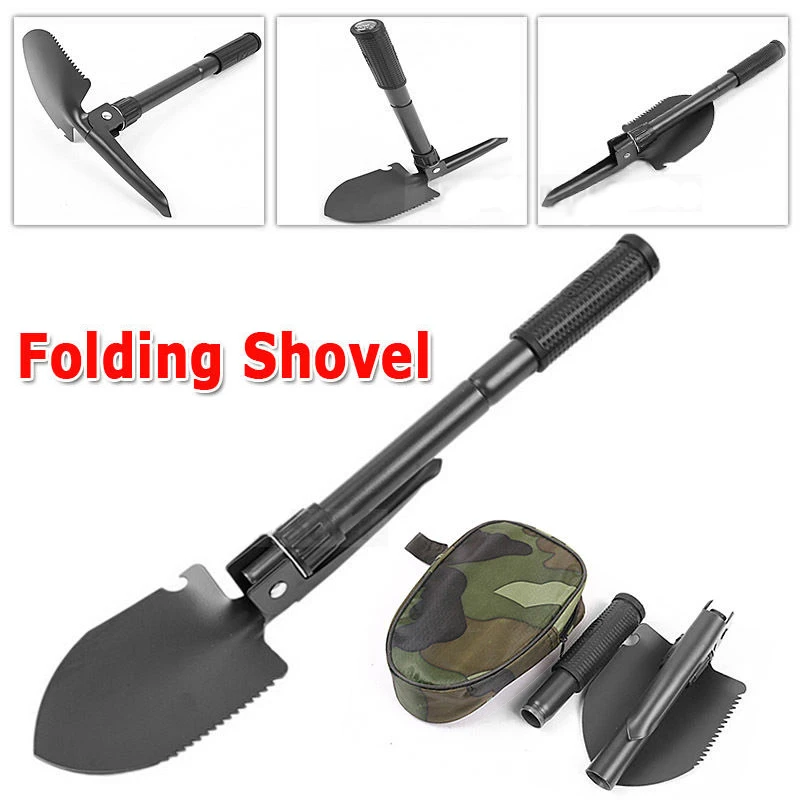 multi-functional mini folding shovel survival spade emergency fishing camping GX