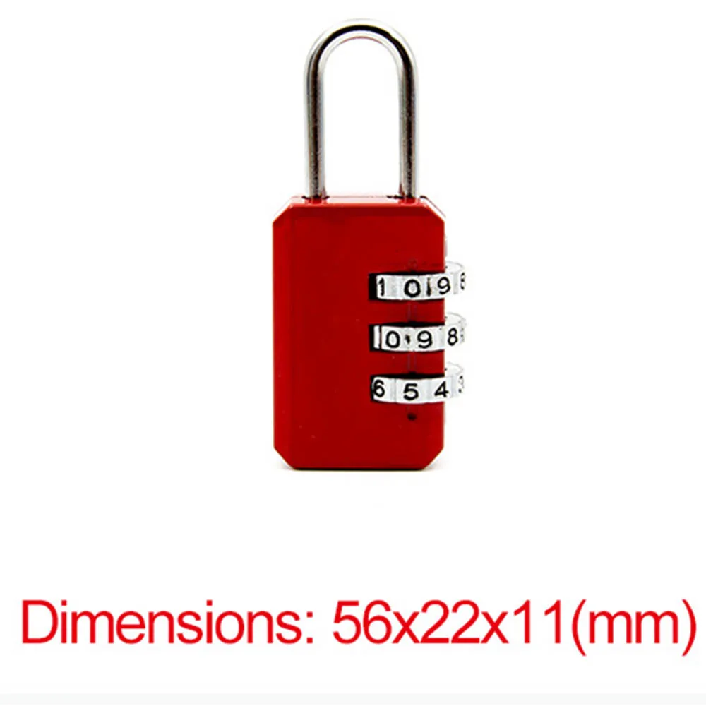 Хороший 3 цифры Циферблат Комбинации кодовый номер замок для Чемодан мешок с застежкой-молнией рюкзак сумка чемодан с выдвижными ящиками долговечные замки - Цвет: red