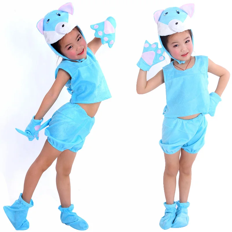Free shipping ,halloween party cosplay baby Children animal blue cat