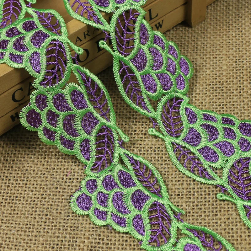 

Free Shipping Fruit Lace Trim DIY Hair Accessory Decoration Handmade Grape serieslace ribbon width 5cm