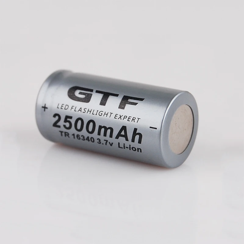20 шт CR123A 3 7 V 2500 мА/ч 16340 Батарея Li Ion Перезаряжаемые батареи светодиодный фонарик