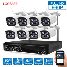 LOOSAFE HD 960P Outdoor Surveillance Camera System 8CH NVR Kit CCTV Home Security Camera System Wireless
