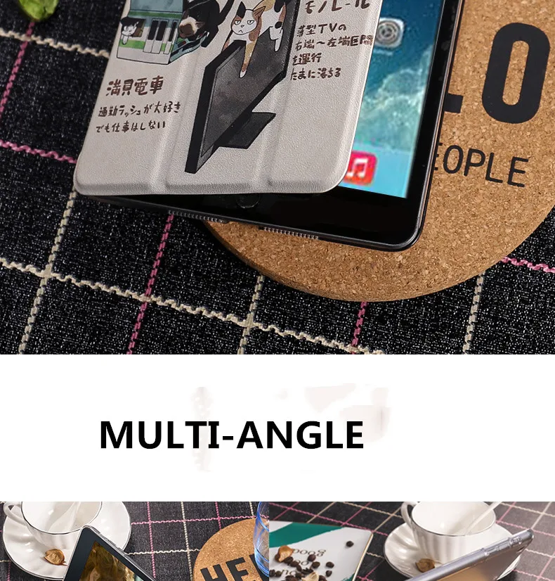 Япония cat Чехол-книжка на магнитной застежке чехол Чехол для iPad Pro 9,7 10,5 11 12,9 воздуха Air2 Mini 2 3 4 планшетный чехол для iPad 9,7