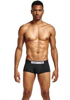 

Men Underwear Brand Breathable Boxer shorts Solid Underpants Cotton Male Panties U convex pouch Sexy Cueca Soft Gay Pants