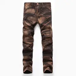 Новая мода Тонкий Для мужчин s Дизайнерские джинсы Брюки Костюмы Винтаж Для мужчин джинсы классические джинсы плюс размер 42