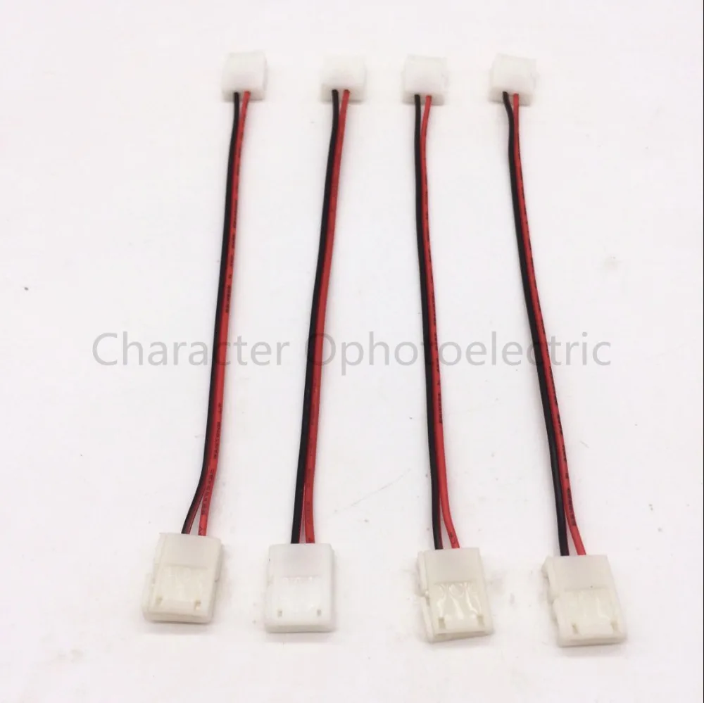 

100 pcs 2Pin 8mm LED Strip double head free soldering Connector / 8mm For 5050 5630 5730 Single Color LED Strip