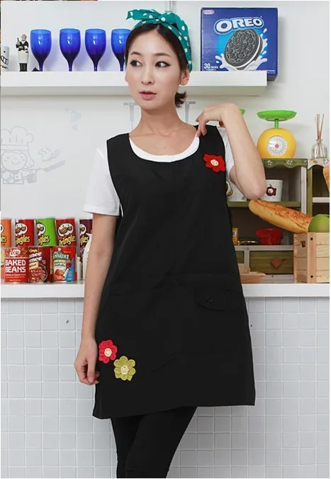 Hot Sleeveless High Qaulity Kindergarten Clothes Kitchen Apron For Woman Cooking Coffee Tea Nail Shop Work Wear print logo
