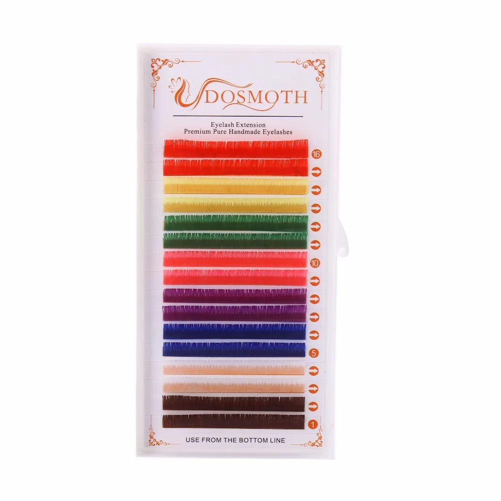 

4pc 16 rows mix color eyelash extension,natural eyelashes,individual eyelashes,false eyelash Blue, green, purple, white, brown