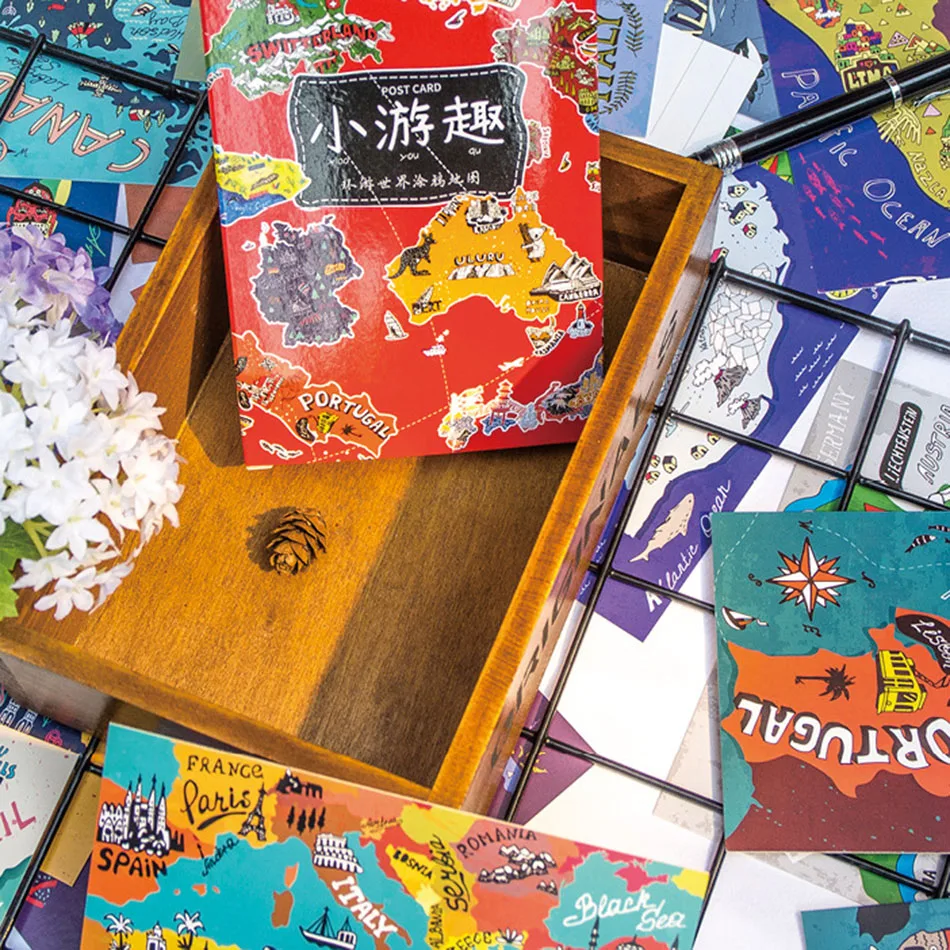 30 Pcs Pack Voyage Autour Du Monde Carte Touristique Route Carte De Voeux Carte Postale D Anniversaire Lettre Enveloppe Cadeau Carte Ensemble Message Carte Aliexpress