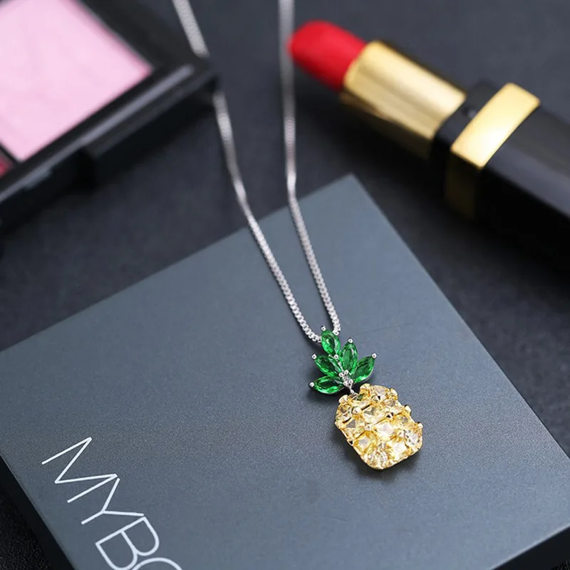 Daisies Новое поступление 925 пробы серебряные Фрукты ожерелье ананас &amp Подвески для