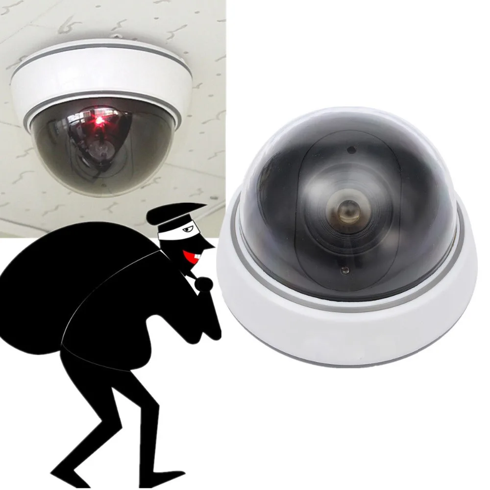 

Dummy Camera CCTV Camera Home Safe Surveillance Camera Flashing LED Light White Fake Dome CCTV Security