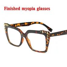 MINCL близорукость от 0 до 4,0 готовая леопардовая Женская оправа для очков от близорукости с диоптриями заклепки очки для глаз близорукость очки NX