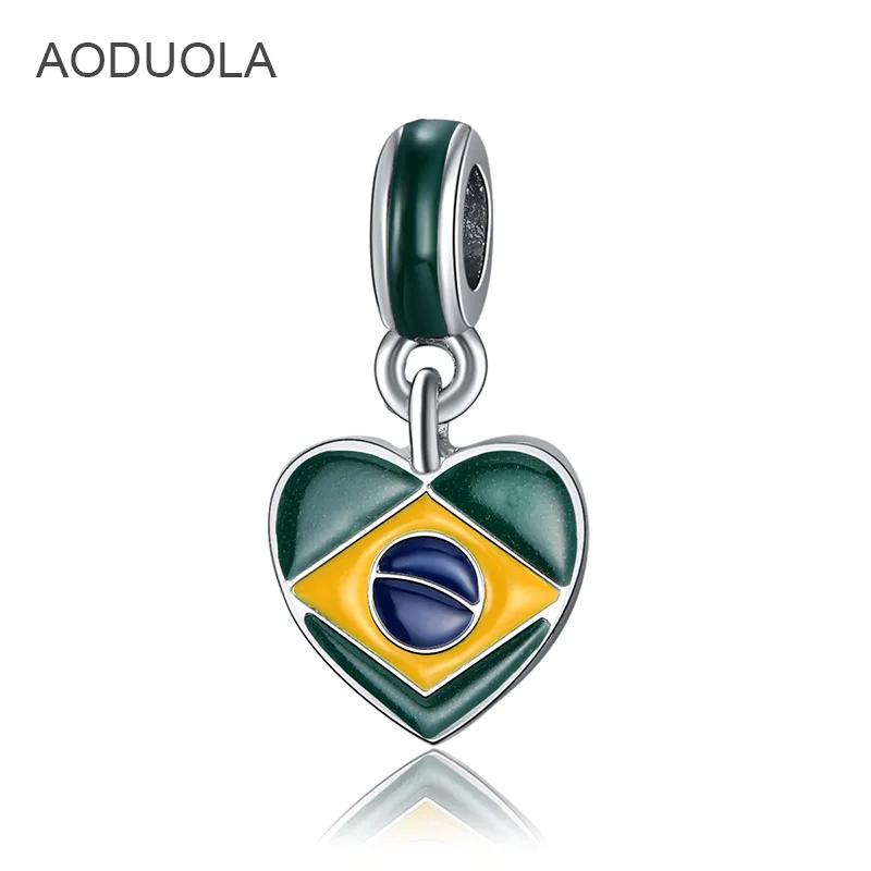 

AODUOLA DIY Brazil flag pendant charm is suitable for original bracelet and necklace DIY jewelry making accessories