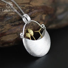 Lotus Fun Real 925 Sterling Silver Handmade Fine Jewelry My Little Garden Design Pendant without Necklace for Women Acessorios