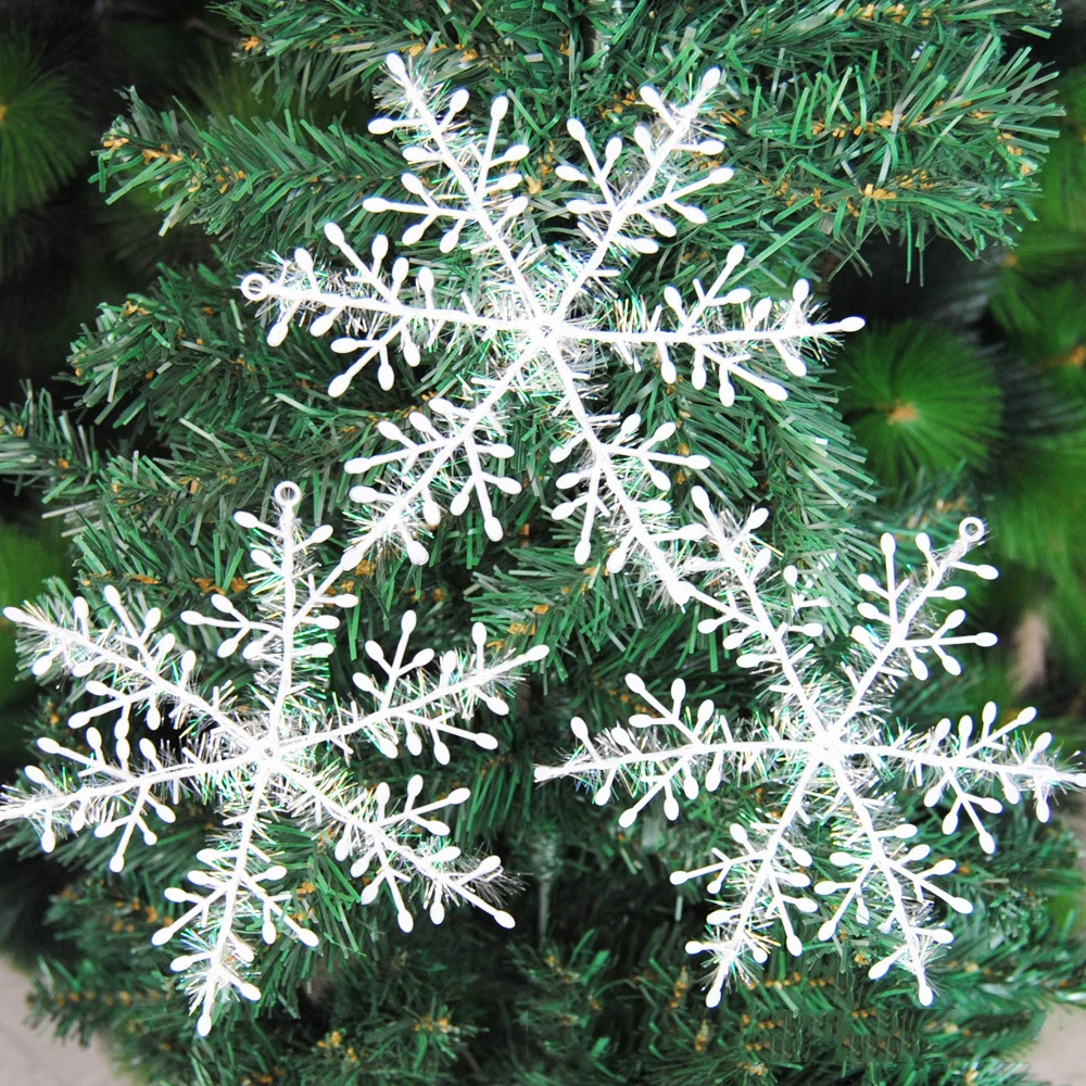 3pcs lot 18cm big size plastic white snowflakes charms 12 days of christmas charms