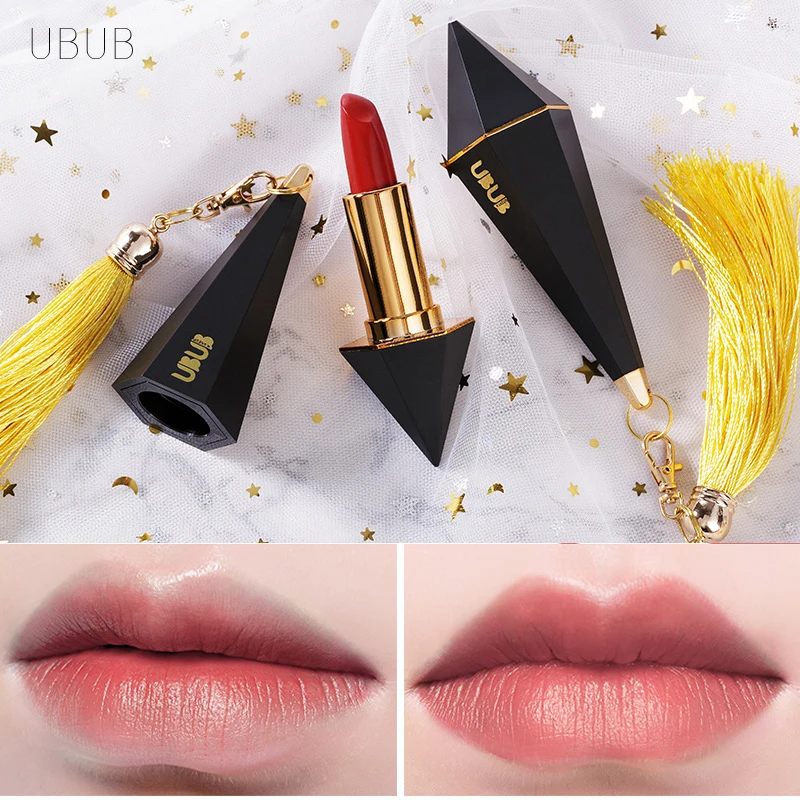 

UBUB 6 Colors Diamond Matte Lipstick Waterproof Long Lasting Moisture Velvet Nude Sexy Red Lips Makeup Beauty Pigment Lip Stick